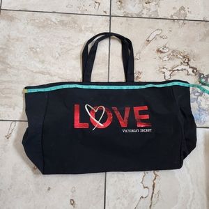 Victoria's Secret Love Large Tote Black and Red